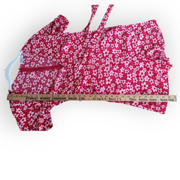 Madewell Red/White Daisy Wrap Romper Size 2 - Picture 7 of 14